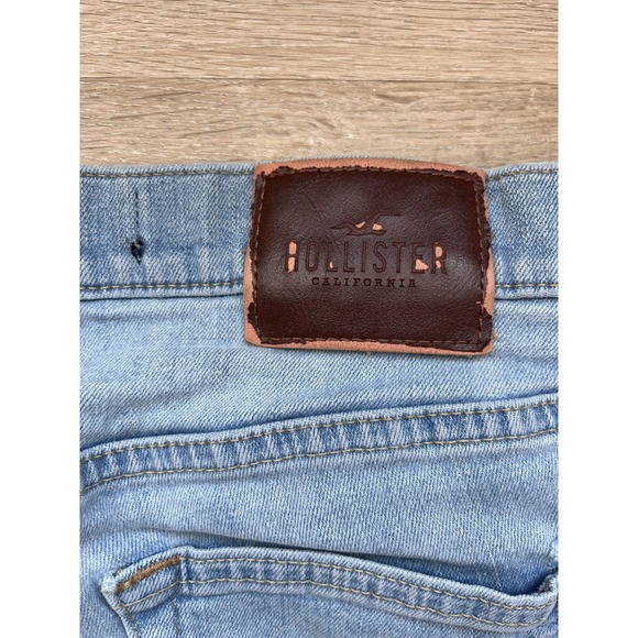 Hollister Jeans Mens 29x30 Blue Light Wash Denim Cotton Slim Fit Straight Leg - Picture 9 of 9